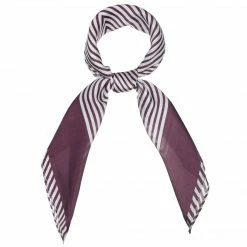 Allegra K 70cm Women Stripe Print Square Scarves Kerchief Neck Scarf Neckerchief Headband