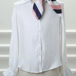 Allegra K 70cm Stripe Print Square Scarves Kerchief Neck Head Scarf Neckerchief Headband For Ladies