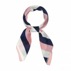 Allegra K 70cm Stripe Print Square Scarves Kerchief Neck Head Scarf Neckerchief Headband For Ladies