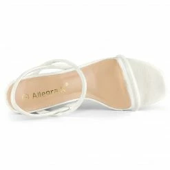 Allegra K Women's Opened Toe Ankle Strap Chunky Heeled Sandals