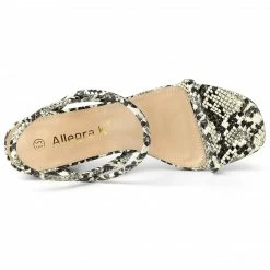 Allegra K Women's Opened Toe Ankle Strap Chunky Heeled Sandals