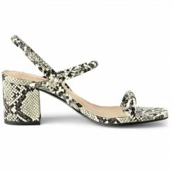 Allegra K Women's Opened Toe Ankle Strap Chunky Heeled Sandals