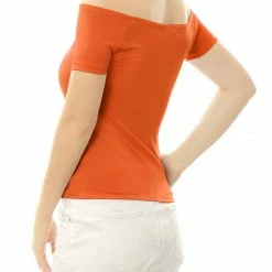 Allegra K Slim Fit Short Sleeves Off The Shoulder Cropped Top Clothing 143 Allegra K Slim Fit Short Sleeves Off The Shoulder Cropped Top Clothing