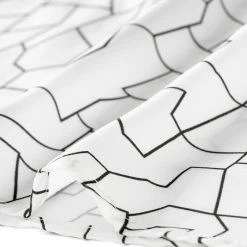 Allegra K Women's Ruffle Neck Tie Front Geometric Pattern Slashed Sleeve Button Work Top Blouse