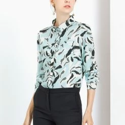 Allegra K Button Down Floral Print Long Sleeves Shirt 48 Allegra K Button Down Floral Print Long Sleeves Shirt