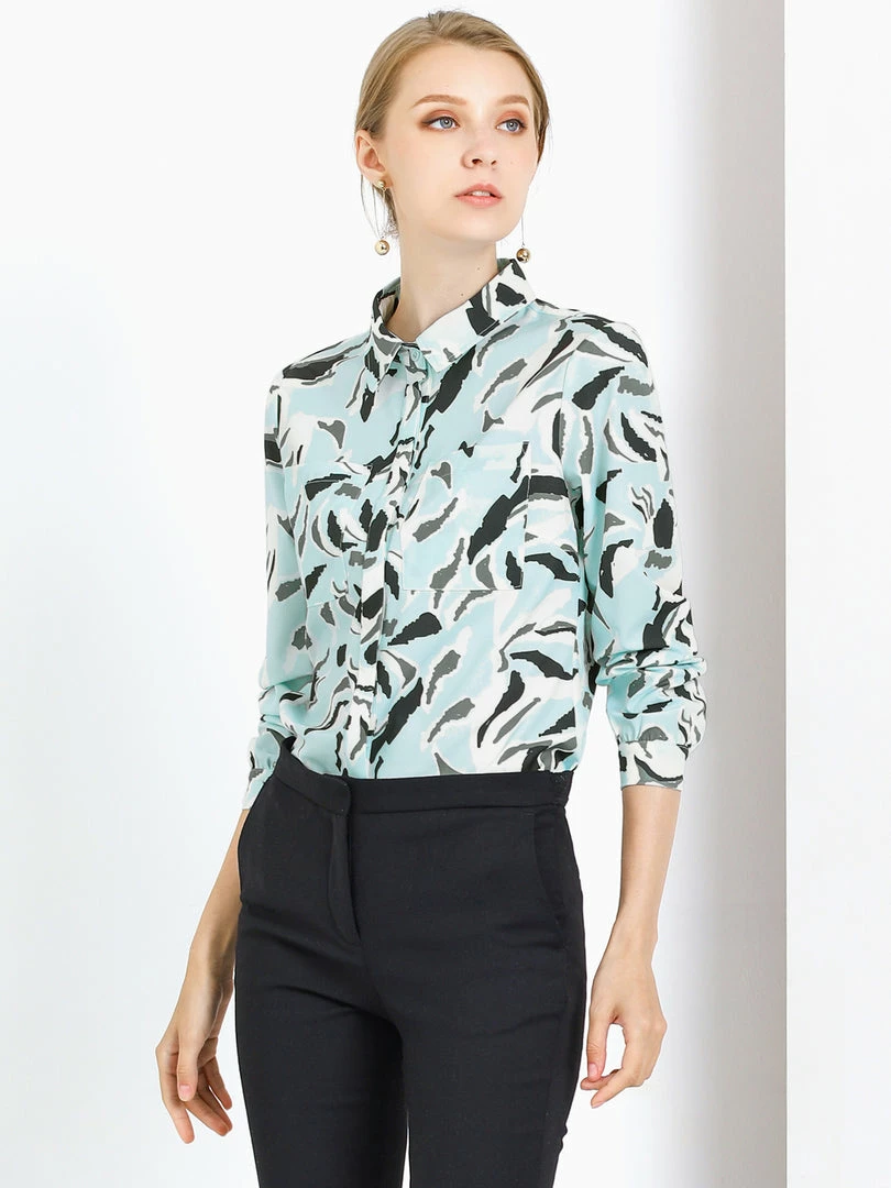 Allegra K Button Down Floral Print Long Sleeves Shirt 24 Allegra K Button Down Floral Print Long Sleeves Shirt