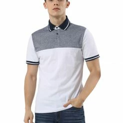 Allegra K Men's Casual Summer Color Block Golf Polo Short Sleeves Cotton T-Shirts Tops 31 Allegra K Men's Casual Summer Color Block Golf Polo Short Sleeves Cotton T-Shirts Tops
