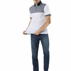 Allegra K Men's Casual Summer Color Block Golf Polo Short Sleeves Cotton T-Shirts Tops 32 Allegra K Men's Casual Summer Color Block Golf Polo Short Sleeves Cotton T-Shirts Tops