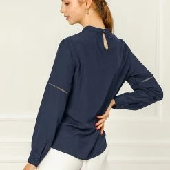 Allegra K Women's Embroidery Floral Peasant Blouse Crew Neck Boho Shirts Tops