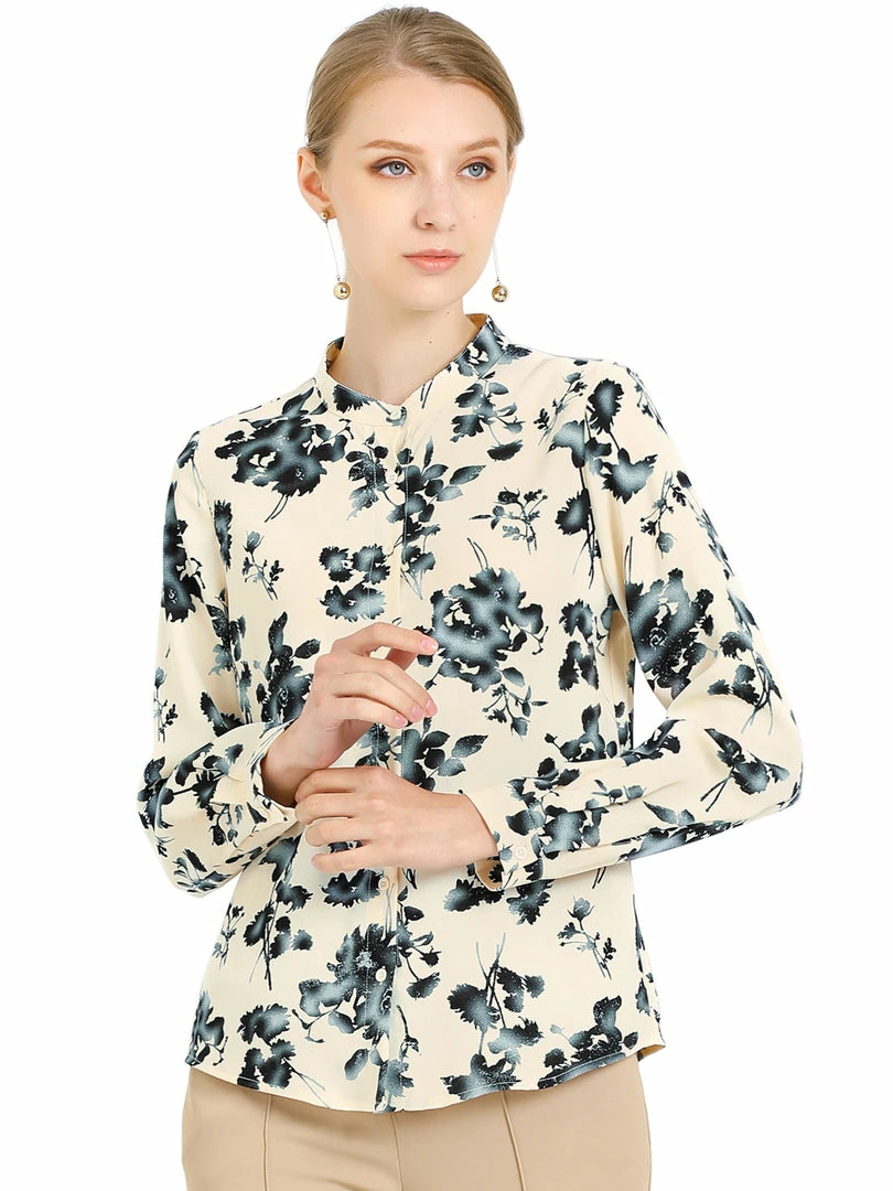 Allegra K Women's Floral Button Down Long Sleeves Work Office Shirt Blouse 9 Allegra K Women's Floral Button Down Long Sleeves Work Office Shirt Blouse