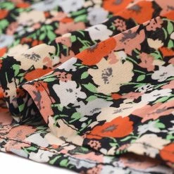 Allegra K Women's Ruffle Neck Drop Waist Bow Tie Loose Flowy Floral Dress