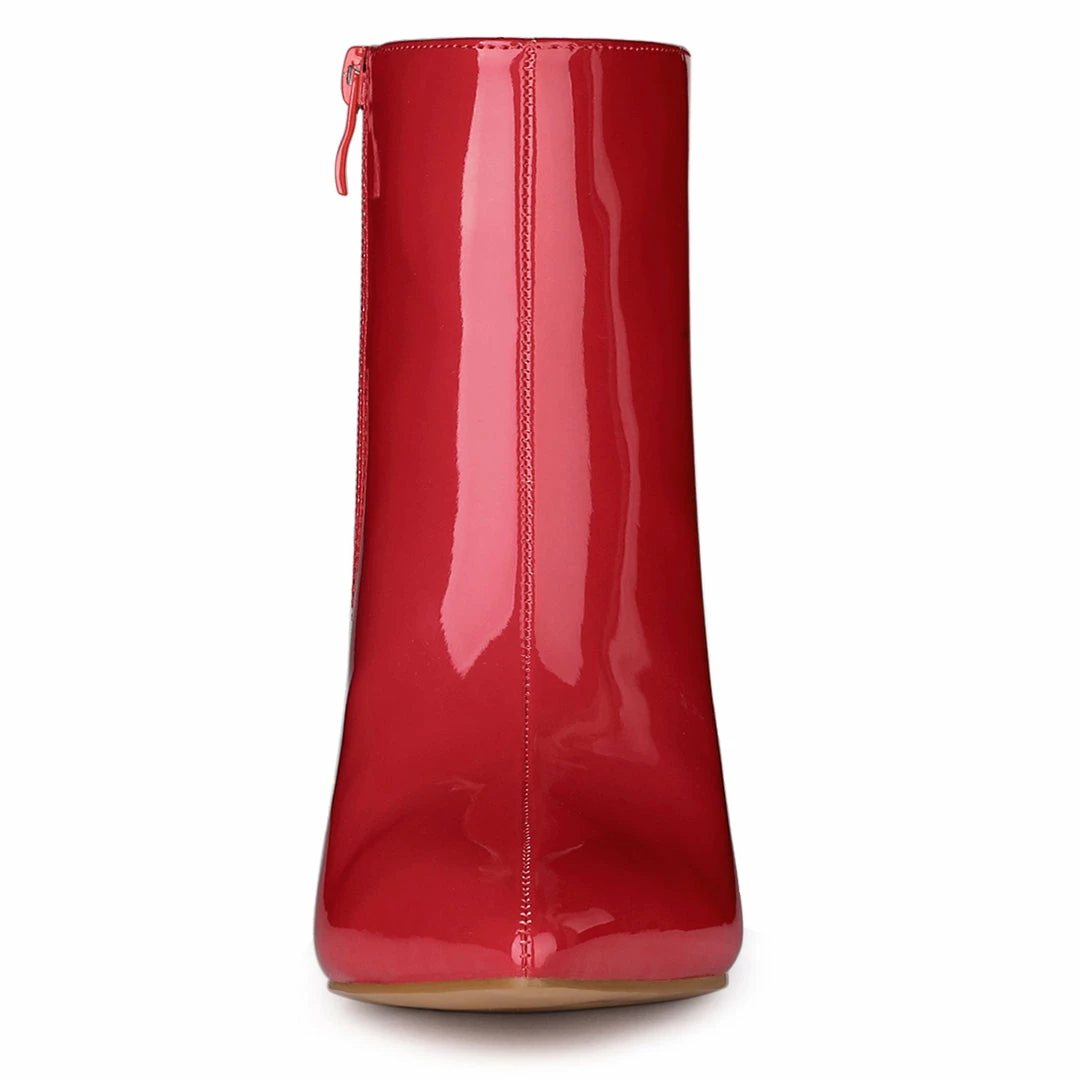 Allegra K Women's Clear Heel Pointy Toe Chunky Heels Ankle Boots 5 Allegra K Women's Clear Heel Pointy Toe Chunky Heels Ankle Boots