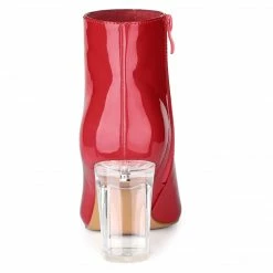 Allegra K Women's Clear Heel Pointy Toe Chunky Heels Ankle Boots 17 Allegra K Women's Clear Heel Pointy Toe Chunky Heels Ankle Boots