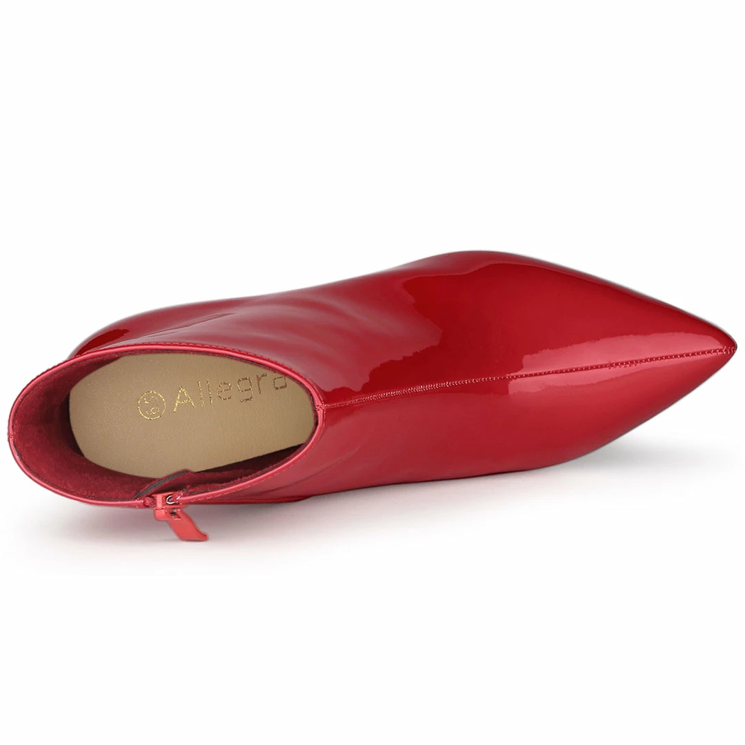 Allegra K Women's Clear Heel Pointy Toe Chunky Heels Ankle Boots 7 Allegra K Women's Clear Heel Pointy Toe Chunky Heels Ankle Boots