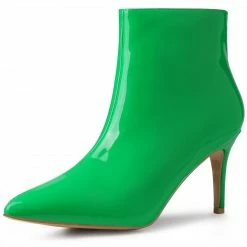 Allegra K Shoes Women's Pointed Toe Stiletto High Heel Ankle Boots