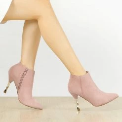 Allegra K Shoes Women's Pointed Toe Stiletto High Heels Ankle Boots 26 Allegra K Shoes Women's Pointed Toe Stiletto High Heels Ankle Boots