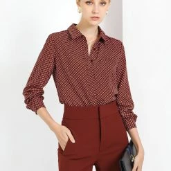 Allegra K Women's Plaid Collared Button Up Long Sleeve Office Work Shirt 22 Allegra K Women's Plaid Collared Button Up Long Sleeve Office Work Shirt