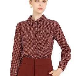 Allegra K Women's Plaid Collared Button Up Long Sleeve Office Work Shirt 20 Allegra K Women's Plaid Collared Button Up Long Sleeve Office Work Shirt