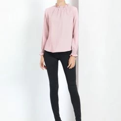 Allegra K Women's Casual Work Long Sleeve Blouse Ruffle Mock Neck Top 25 Allegra K Women's Casual Work Long Sleeve Blouse Ruffle Mock Neck Top