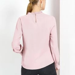 Allegra K Women's Casual Work Long Sleeve Blouse Ruffle Mock Neck Top 27 Allegra K Women's Casual Work Long Sleeve Blouse Ruffle Mock Neck Top