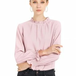 Allegra K Women's Casual Work Long Sleeve Blouse Ruffle Mock Neck Top 23 Allegra K Women's Casual Work Long Sleeve Blouse Ruffle Mock Neck Top