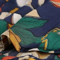 Allegra K Women's Vintage Bow Tie Neck Button Back Long Sleeve Floral Blouse