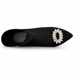 Allegra K Shoes Women's Slip On Pointed Toe Heel Ankle Heeled Boots 28 Allegra K Shoes Women's Slip On Pointed Toe Heel Ankle Heeled Boots