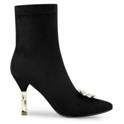 Allegra K Shoes Women's Slip On Pointed Toe Heel Ankle Heeled Boots 30 Allegra K Shoes Women's Slip On Pointed Toe Heel Ankle Heeled Boots