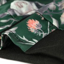 Allegra K 8127 Women Stand Collar Zip Up Floral Prints Bomber Jacket