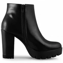 Allegra K Women's Rounded Toe Chunky Heel Platform Ankle Boots