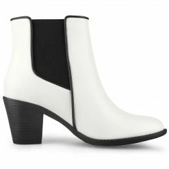 Allegra K Women's Chunky Heel Chelsea Ankle Boots Shoes