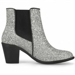 Allegra K Women's Chunky Heel Chelsea Ankle Boots Shoes