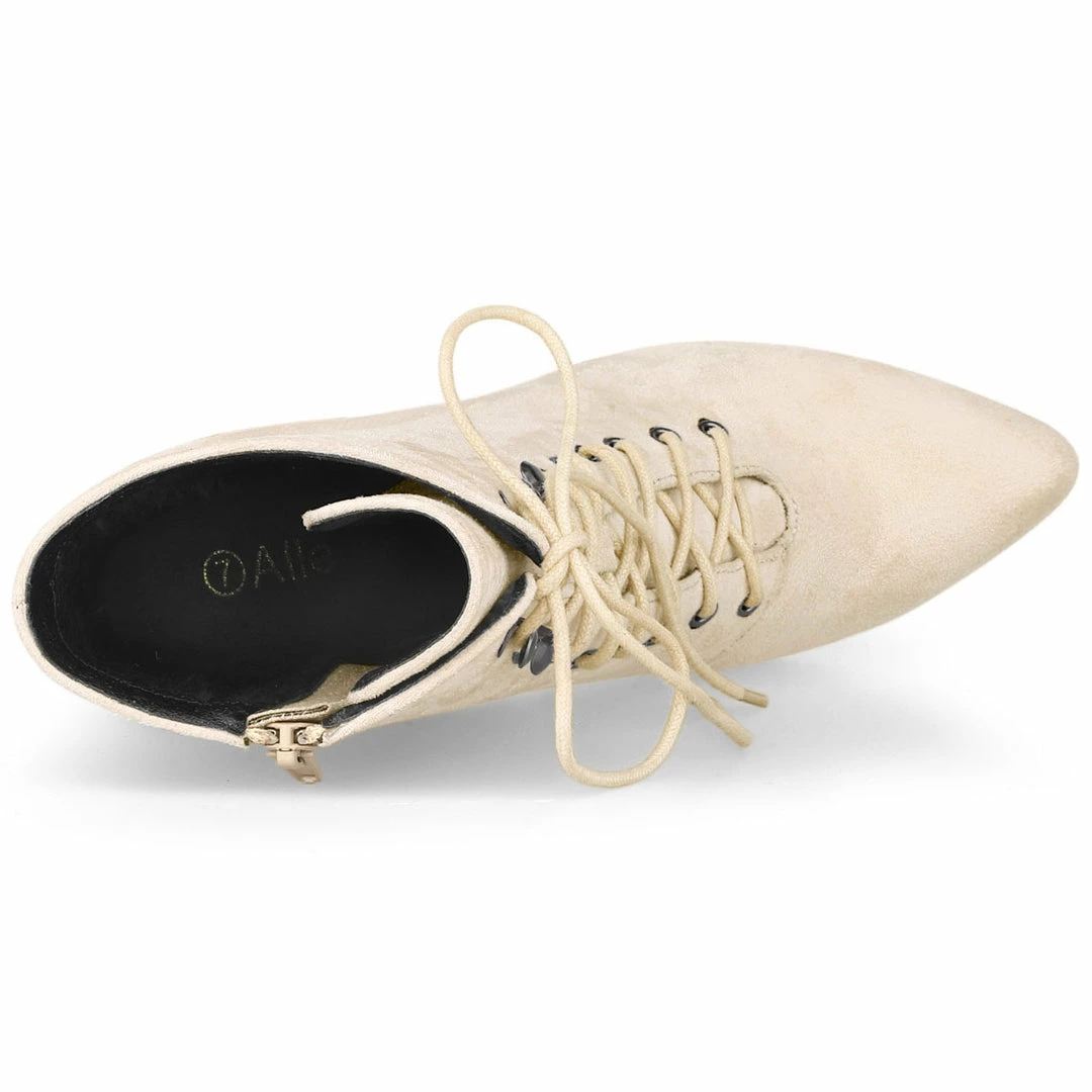 Allegra K Women's Pointy Toe Zip Lace Up Stiletto Heel Ankle Boots Shoes 15 Allegra K Women's Pointy Toe Zip Lace Up Stiletto Heel Ankle Boots Shoes