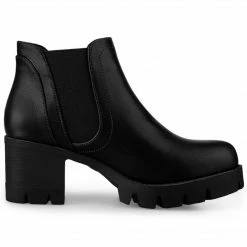 Allegra K Shoes Women's Lug Sole Chunky Heel Chelsea Ankle Boots