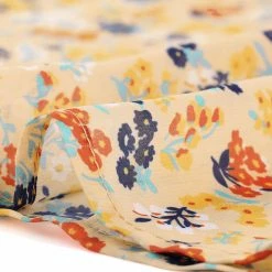 Allegra K Women's Chiffon Ruffle Sleeve Layered Floral Print Blouse Top