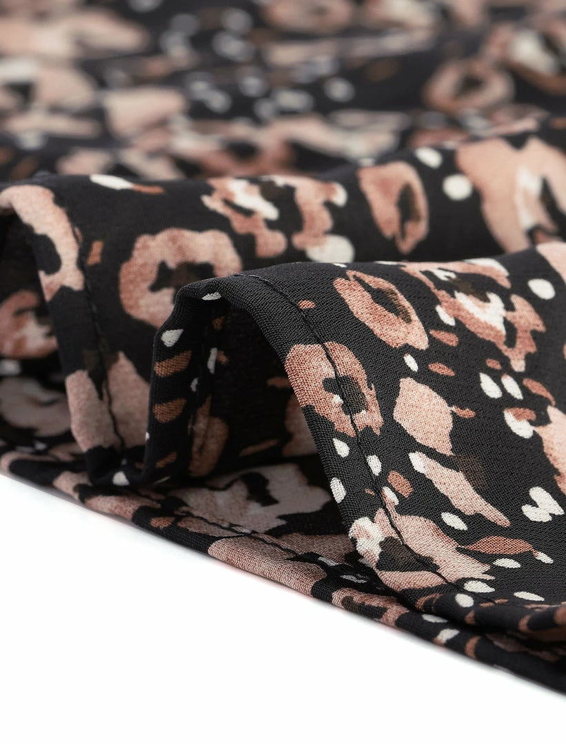 Allegra K Button Down Stand Collar V Neck Long Sleeve Floral Blouse Women 39 Allegra K Button Down Stand Collar V Neck Long Sleeve Floral Blouse Women