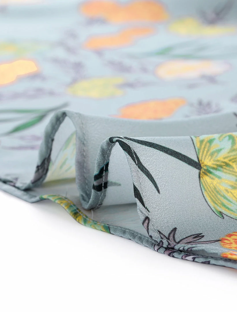 Allegra K Women's Vintage Floral Tie V Neck Smocked Waist Ruffle Dress 9 Allegra K Women's Vintage Floral Tie V Neck Smocked Waist Ruffle Dress