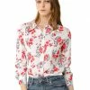 Allegra K Women's Long Sleeve Button Up Vintage Casual Floral Shirt