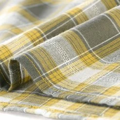 Allegra K Women's Vintage Check Ruffle Neck 3/4 Bell Sleeve Plaid Blouse Top