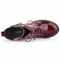 Allegra K Women's Zip Platform Chunky Heel Combat Boots