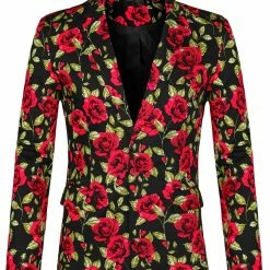 Allegra K Men's Prom Floral Slim Fit One Button Lightweight Prom Suit Blazer Jacket 35 Allegra K Men's Prom Floral Slim Fit One Button Lightweight Prom Suit Blazer Jacket