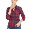Allegra K Women's Tartan Plaids Button Up Long Sleeve Buffalo Shirt