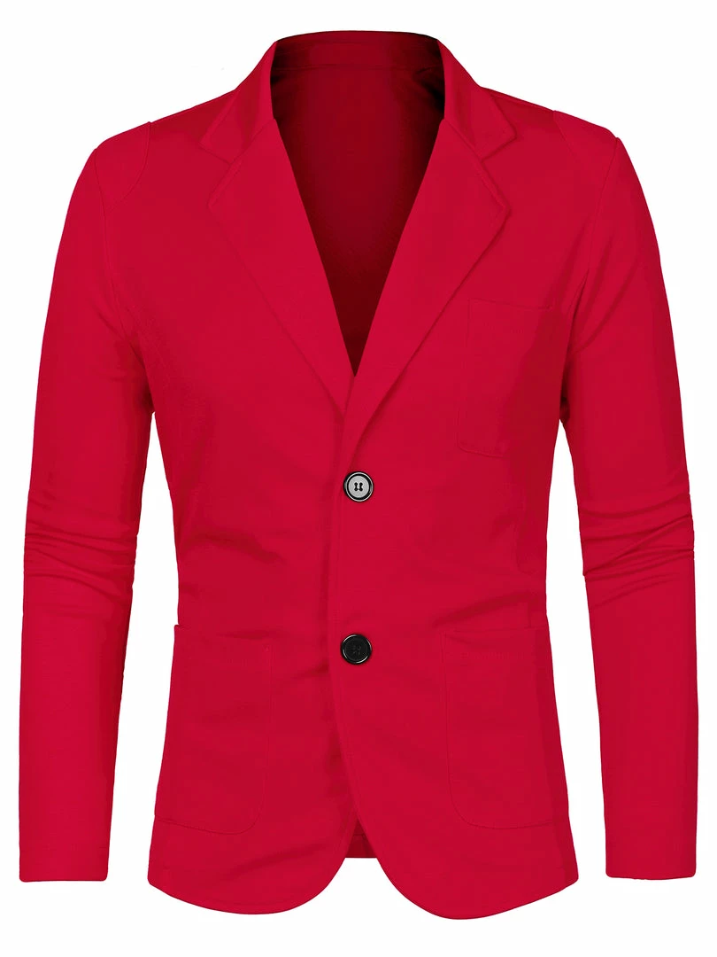 Allegra K 1310-X01 Men Notched Lapel Solid Color Pockets Front Long Sleeve Knit Blazer Coats & Outerwear 52 Allegra K 1310-X01 Men Notched Lapel Solid Color Pockets Front Long Sleeve Knit Blazer Coats & Outerwear