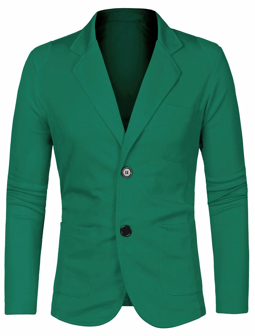 Allegra K 1310-X01 Men Notched Lapel Solid Color Pockets Front Long Sleeve Knit Blazer Coats & Outerwear 5 Allegra K 1310-X01 Men Notched Lapel Solid Color Pockets Front Long Sleeve Knit Blazer Coats & Outerwear