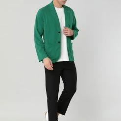 Allegra K 1310-X01 Men Notched Lapel Solid Color Pockets Front Long Sleeve Knit Blazer Coats & Outerwear 61 Allegra K 1310-X01 Men Notched Lapel Solid Color Pockets Front Long Sleeve Knit Blazer Coats & Outerwear