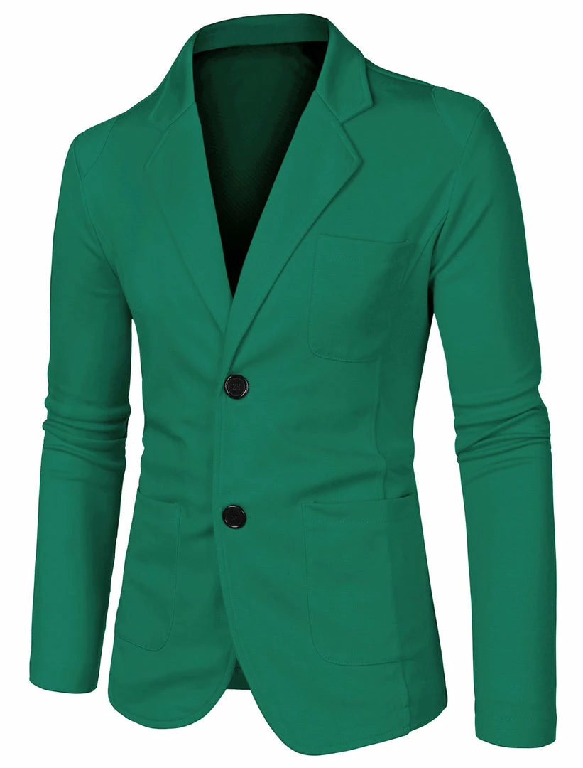 Allegra K 1310-X01 Men Notched Lapel Solid Color Pockets Front Long Sleeve Knit Blazer Coats & Outerwear 4 Allegra K 1310-X01 Men Notched Lapel Solid Color Pockets Front Long Sleeve Knit Blazer Coats & Outerwear