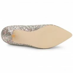 Allegra K Shoes Women's Glitter Pointed Toe Stiletto Heel Ankle Boots 35 Allegra K Shoes Women's Glitter Pointed Toe Stiletto Heel Ankle Boots