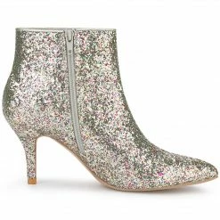 Allegra K Shoes Women's Glitter Pointed Toe Stiletto Heel Ankle Boots 36 Allegra K Shoes Women's Glitter Pointed Toe Stiletto Heel Ankle Boots