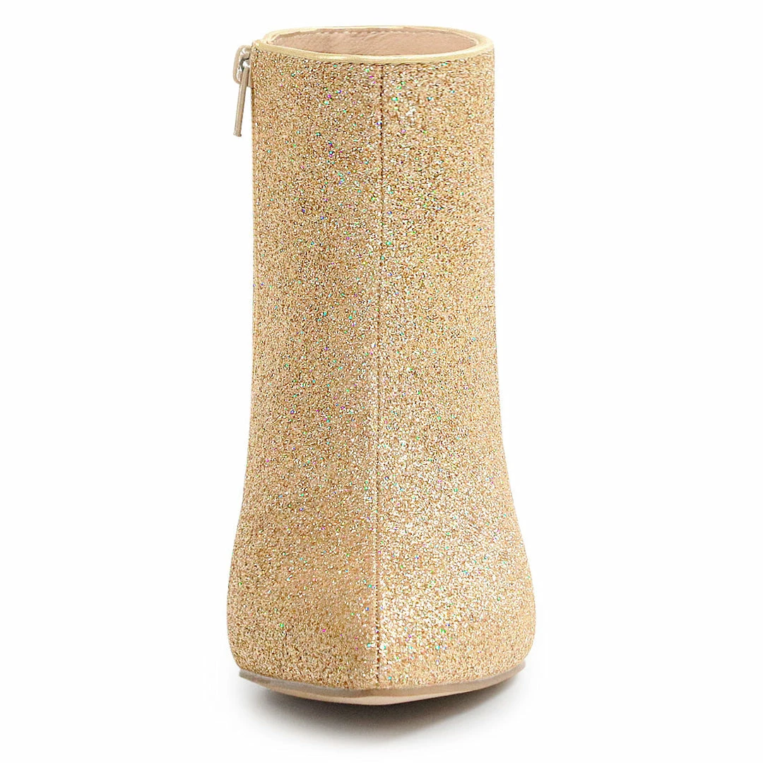 Allegra K Shoes Women's Glitter Pointed Toe Stiletto Heel Ankle Boots 20 Allegra K Shoes Women's Glitter Pointed Toe Stiletto Heel Ankle Boots