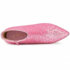 Allegra K Shoes Women's Glitter Pointed Toe Stiletto Heel Ankle Boots 40 Allegra K Shoes Women's Glitter Pointed Toe Stiletto Heel Ankle Boots